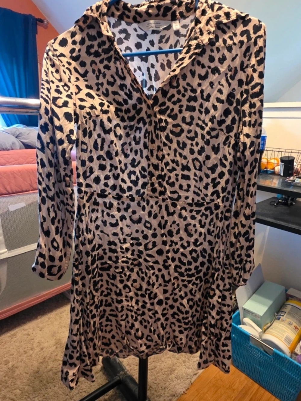 & Other Stories Stockholm Atelier Leopard-Print Long Sleeve Dress